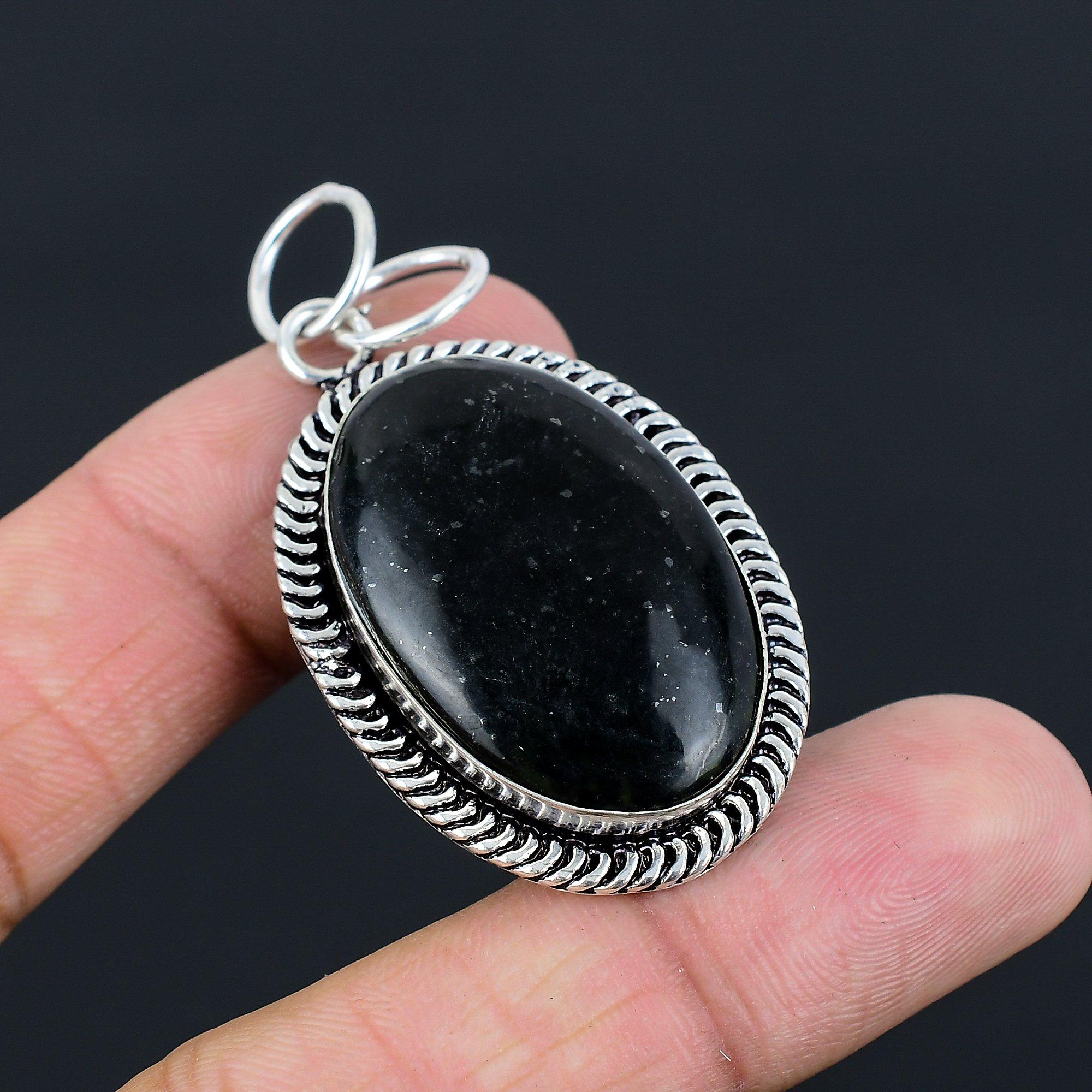 Daughters Day Deal Sterling Silver Oval Natural Vasonite Wife Pendant Jewelry