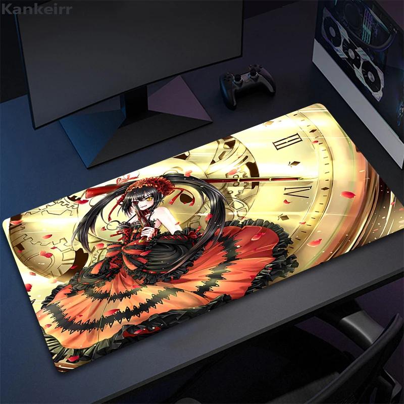 Anime Girl Tokisaki Kurumi Mouse Pad Cartoon Lockedge Large Gaming Pad Computer Gamer Keyboard Desk Mat Mousepad for PC Deskmat