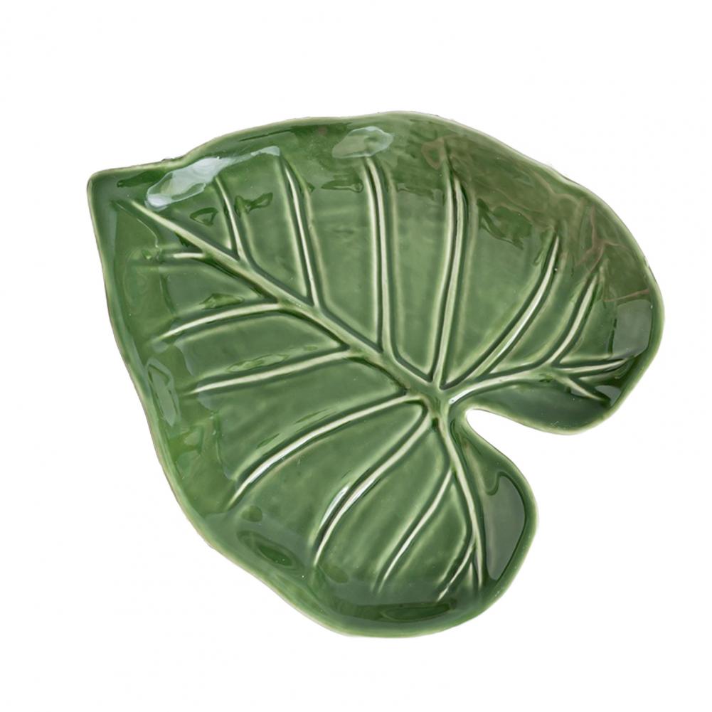 Leaf Shaped Spoon Ceramic Spoon Holder Green Leaf Ceramic Spoon Decorative Leaf-shaped Kitchen Gadget Stove Top зелёный