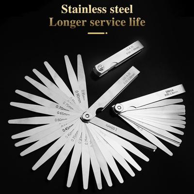 Feeler Gauge Set Foldable Design Easy Identification Multi-functional Polished Stainless Steel Thickness Gauge