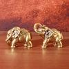 1Pcs Brass Elephant Tea Pot Incense Holder Desk Decoration Solid Copper Statue Figurines Antique Elephant Ornament