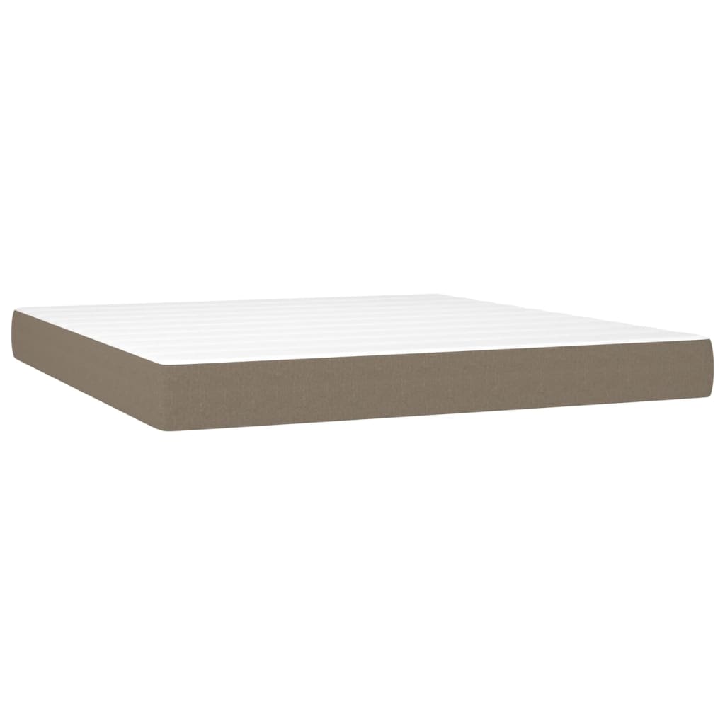 Vidaxl Letto Continentale Con Materasso, Taupe, Tessuto, 180X200 Cm