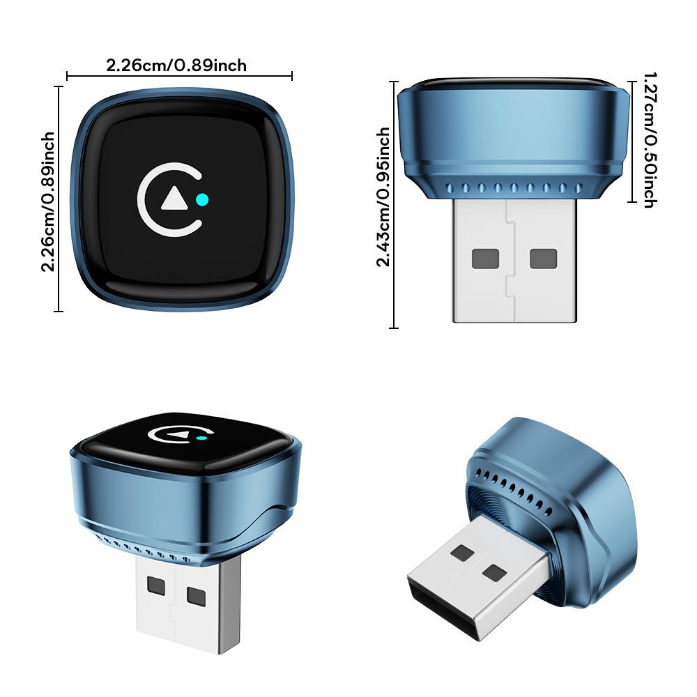 2026 Wireless CarPlay Android Auto Adapter 2in1 Car Play USB Dongle Smart Mini Box Plug and Play Universal for Toyota Honda Ford