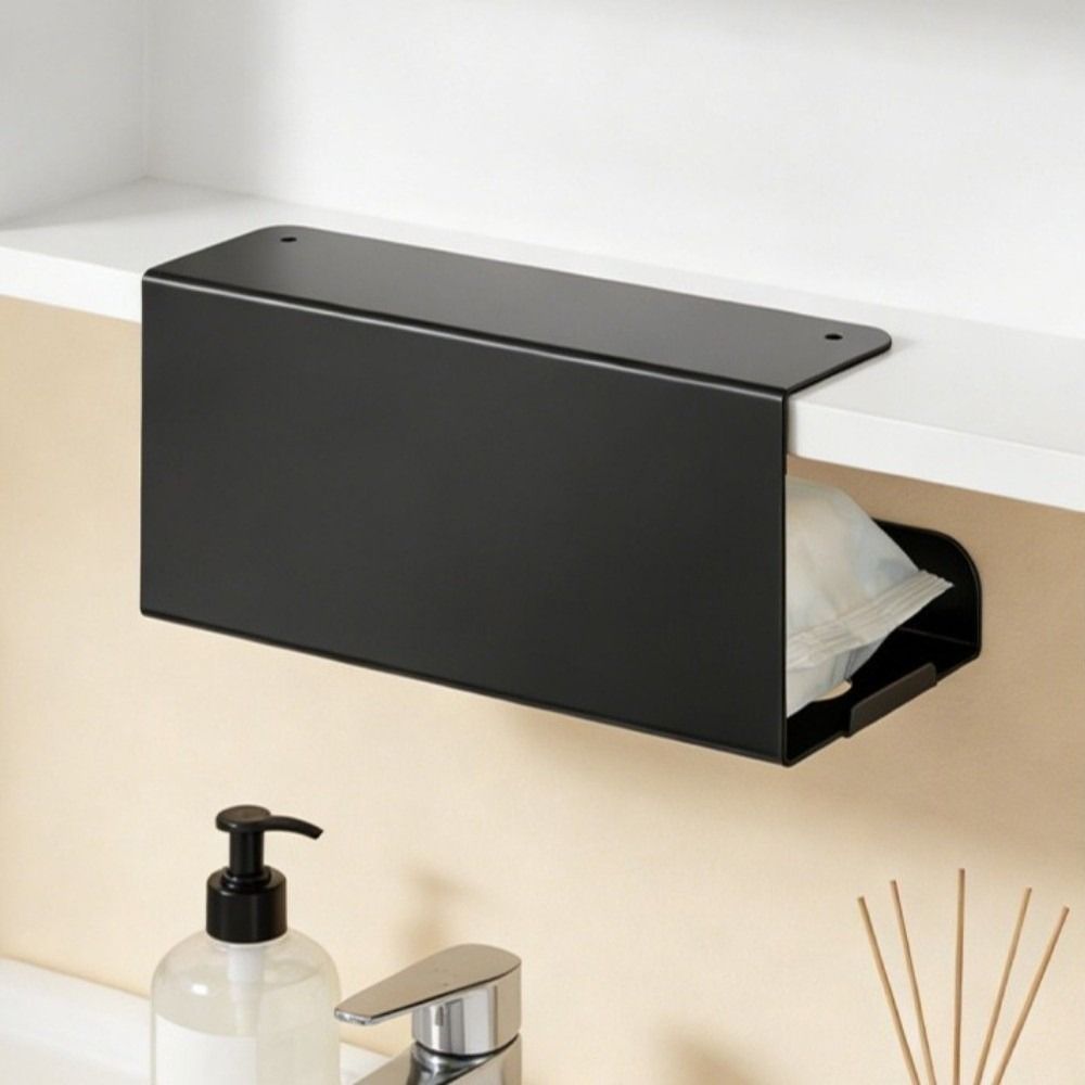 Moisture-proof Wall-Mounted Tissue Rack Waterproof Paper Towel Rack  Under Cabinet
