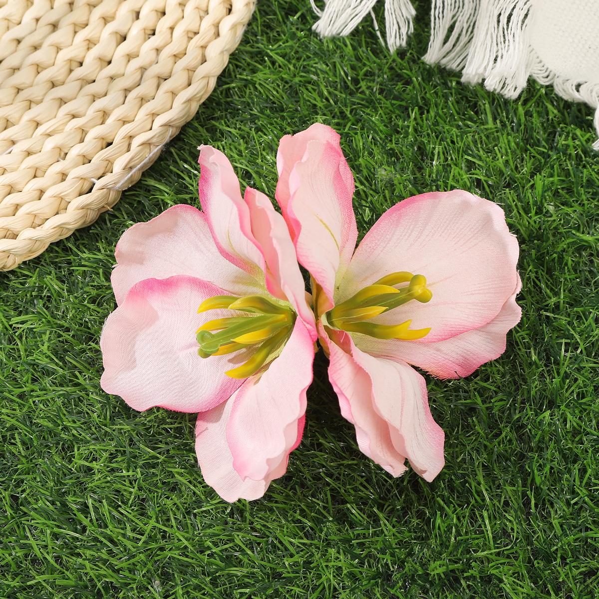 

AWAYTR Имитация орхидеи заколки для волос Богемия Розовый цветок заколка для волос для женщин Летнее путешествие Приморское фото заколка боковая клипса