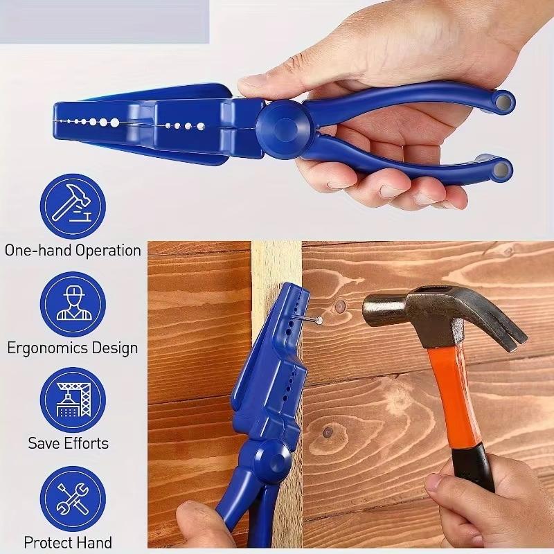 Schwerlast Hammer Nagelzieher Zange Fingerschutz Gleitgelenk Rostbeständiger Nagelknipser für Bau Heimreparaturarbeiten