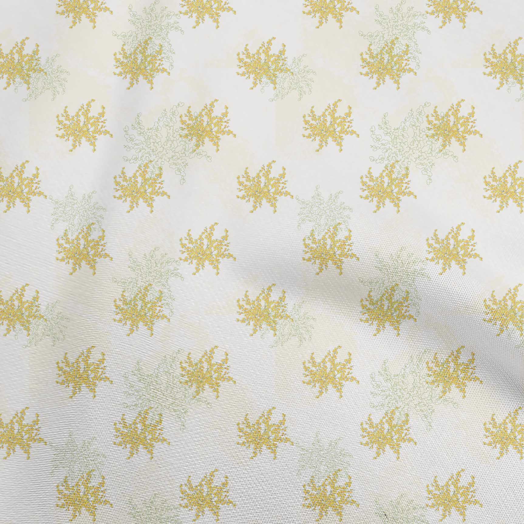 

oneOone Cotton Flex Olive Green Fabric Watercolor Floral Fabric For Sewing Printed Craft Fabric By The Yard 40 Inch 42 Inch Wide - Viscose Chiffon жовтий