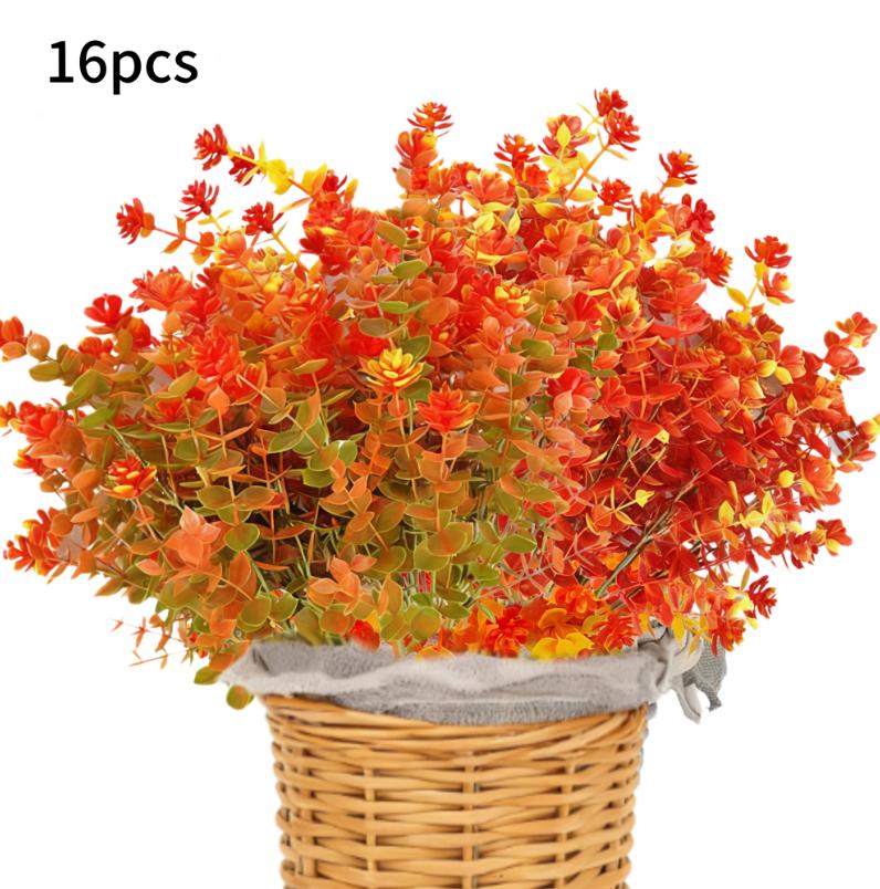 

16Pcs 35cm Artificial Eucalyptus Flower Autumn Eucalyptus Artificial Flowers Fall Fake Plants Fake Outdoor Plants Realistic
