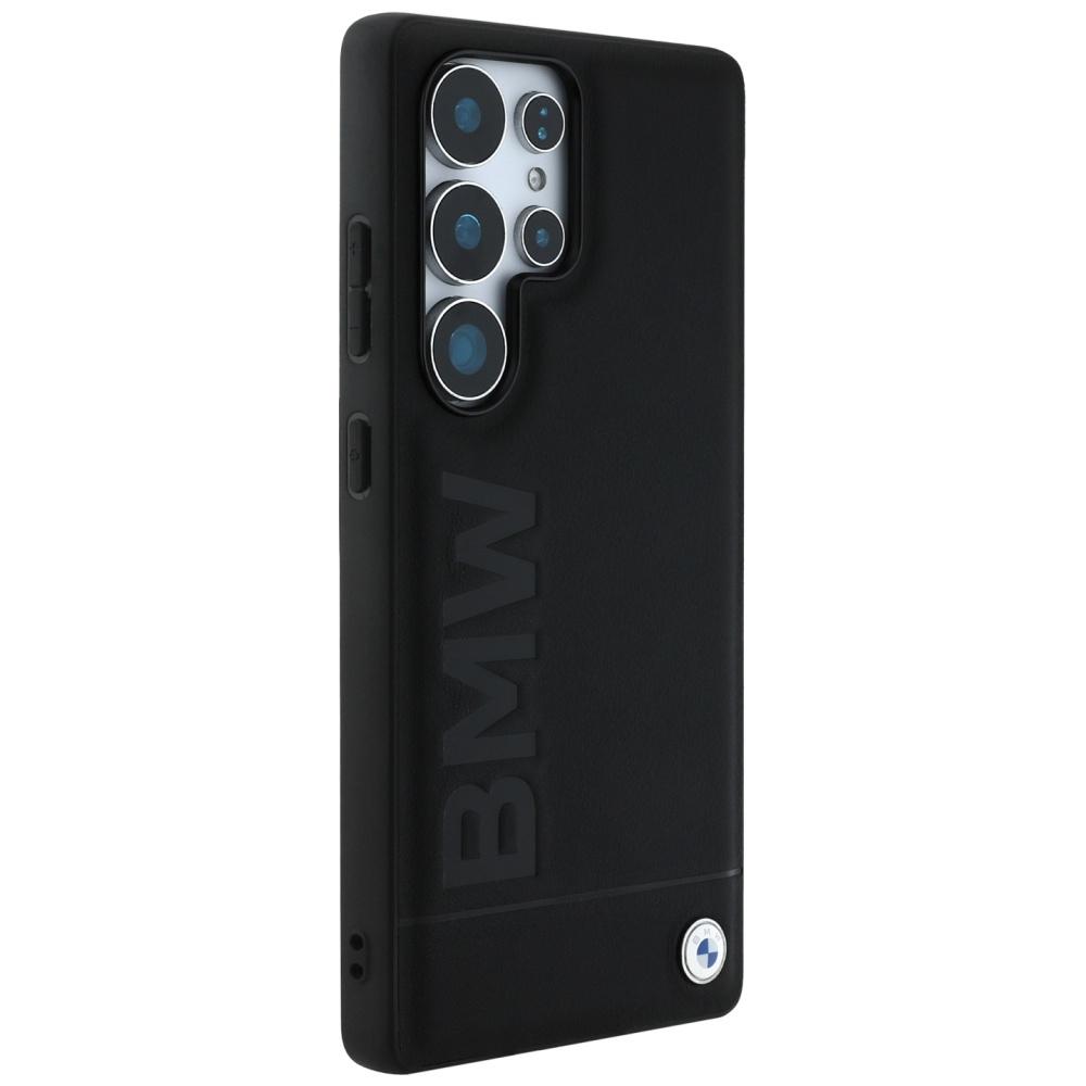 BMW Leather Big Wordmark Case for Samsung Galaxy S25 Ultra Black
