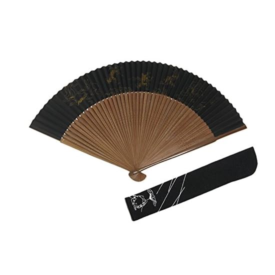 [Hasegawa] Kyoto Folding Fan, Men's, Choju-giga (Scrolls of Frolicking Animals), 45-Rib, Karaki (Dar