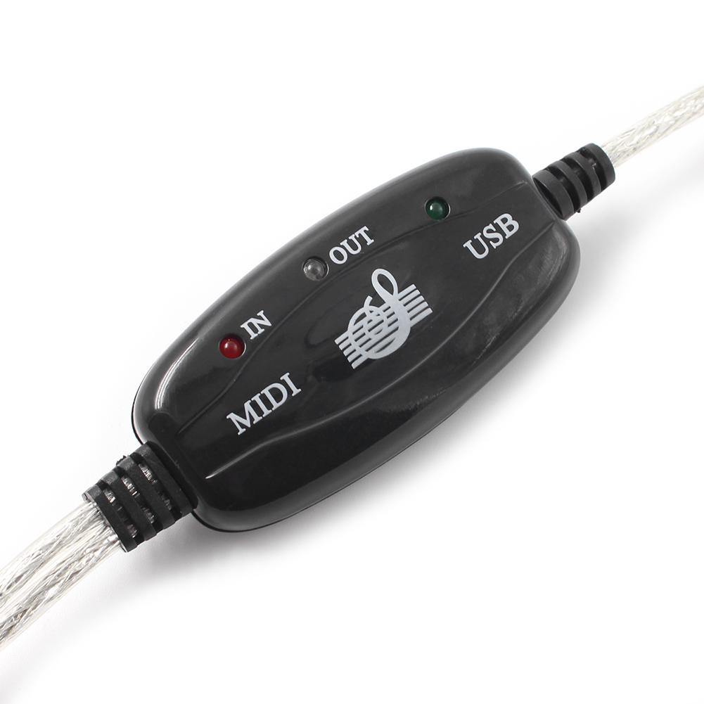 USB IN-OUT MIDI Adapter Cable PC To Music Electronic Keyboard Converter Cord