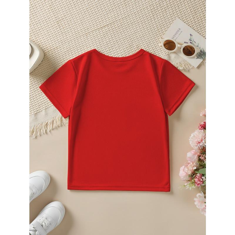 Summer Boys' Fashion Short-Sleeve T-Shirt, Animal Collection Cartoon Pattern Print Outdoor Casual Top