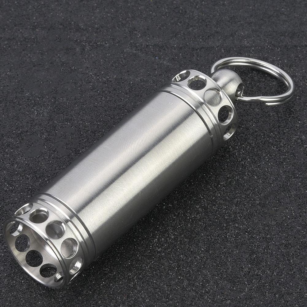Wodoodporna kapsułka przetrwania ze stali nierdzewnej Butelka na pigułki Outdoor Camping Medicine Container(M)