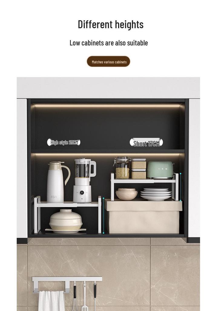 Retractable Layered Storage Shelf - Nail-Free Iron Organizer for Dorms