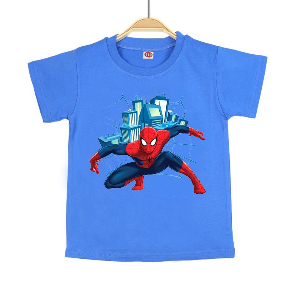 Boy's Summer Spiderman T-Shirt: Pure Cotton Short Sleeve Top