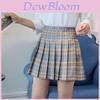 College Style Pleated Skirt For Women With Spliced Fabric And High Waist Fit For Teen Fashion