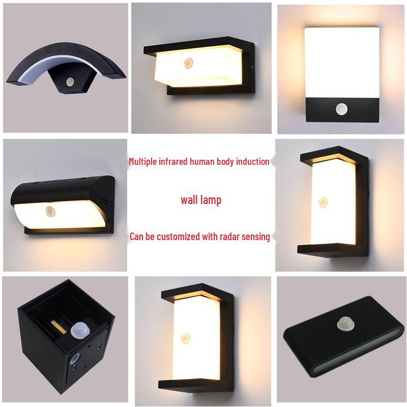 Waterproof LED Motion Sensor Outdoor Wall Light: Modern Minimalist Design for Courtyard, Balcony, and Entryway