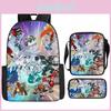Pokmon Pikachu 3piece Backpack Set Waterproof Oxford Fabric For Elementary Students