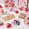 24 Pcs Valentines Gift Cards with Heart-Shape Crystal Gems Valentine Exchange Card for Boys & Girls Classroom School Party Favor