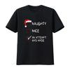 Naughty Nice An Attempt Funny List Xmas Men Christmas T Shirt Black Medium Vintage Washed Versatile Streetwear Homme Breathable