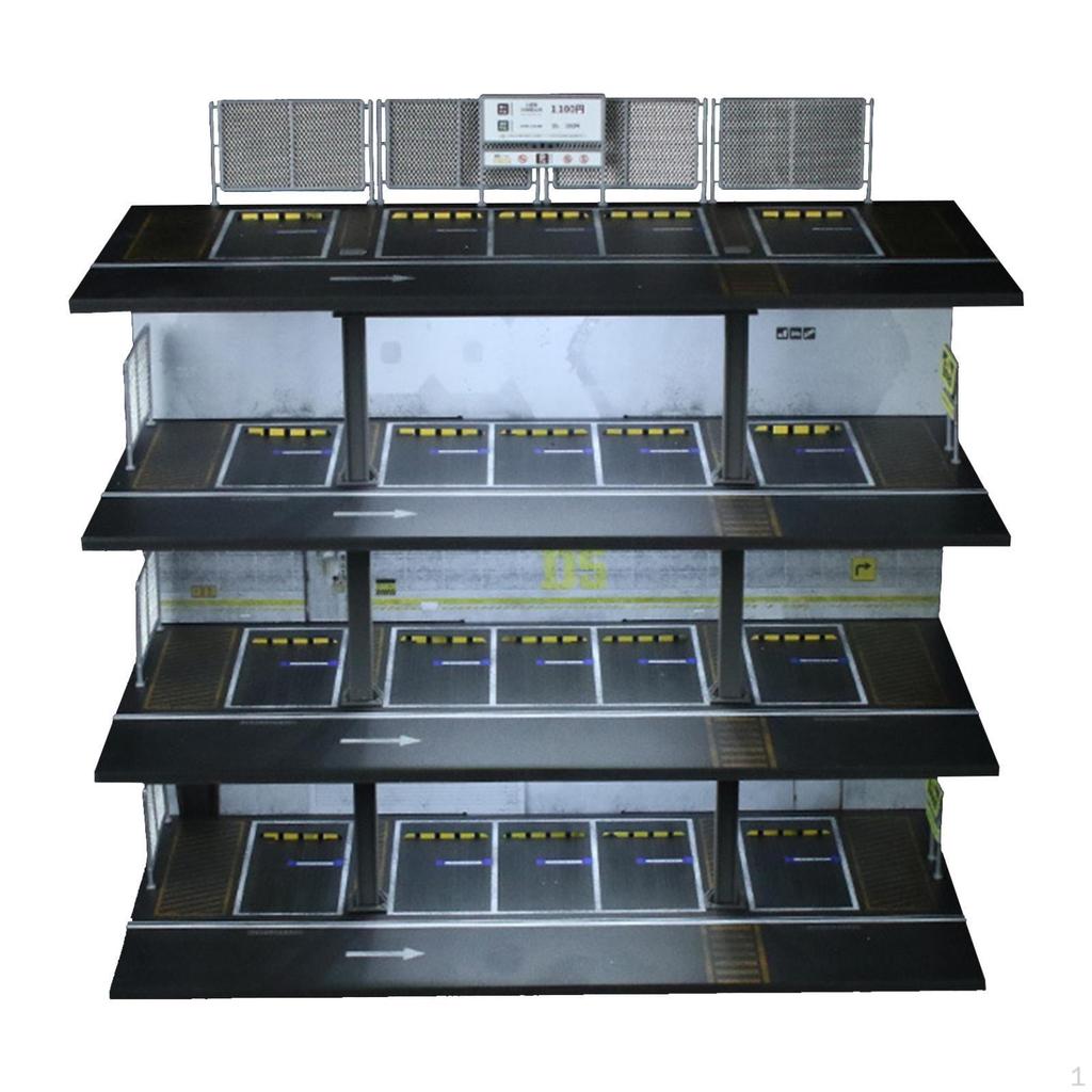 1/64 Scale Diecast Car Holder for Vehicle Models with Parking Lot Display