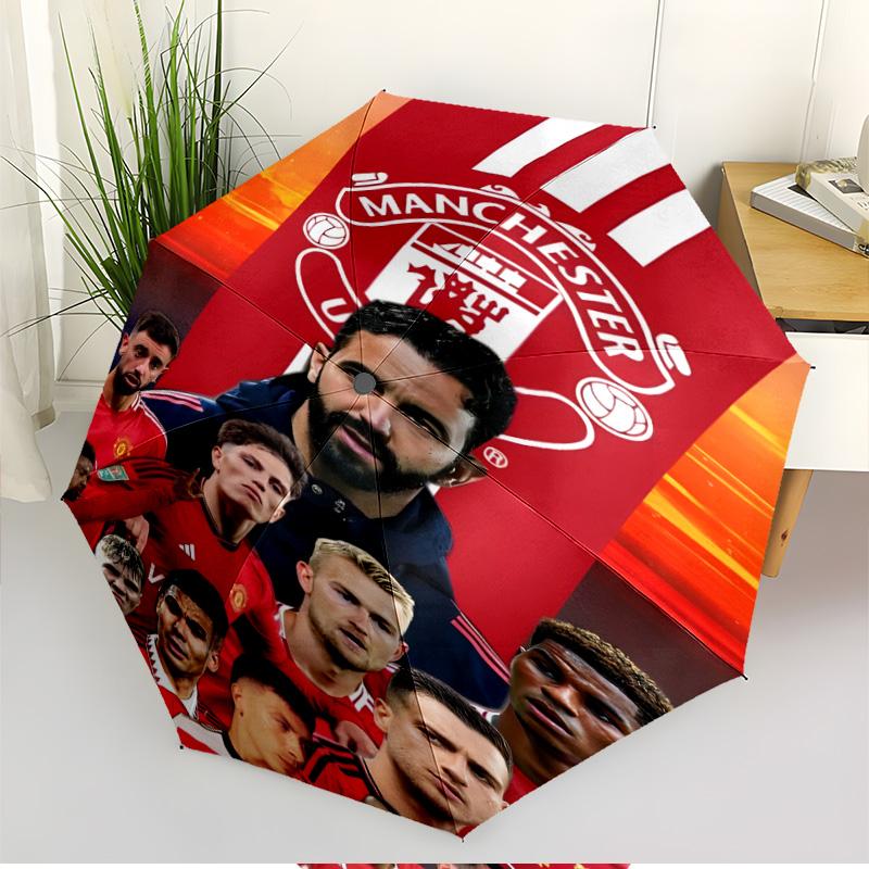 Football team.C Print Automatic Open Close Umbrella, Portable Foldable Umbrella, for Outdoor Commute Camping Trip, Ideal Birthday Gift