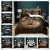 3D Digitaldruck Orang-Utan Quilt-Set Dreiteilige Bettwäsche