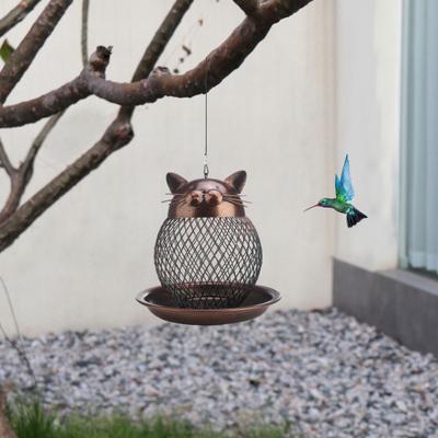 Wild Bird Feeder Vintage Cat Style with Baffle Easy Fill Spacious Standing Space
