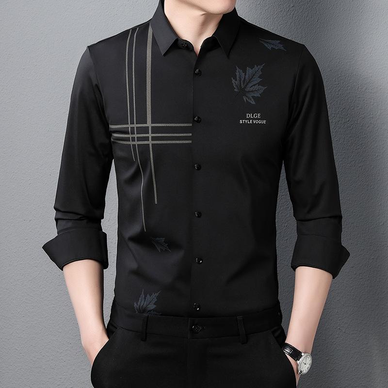 

Весна и осень, рубашка для пап среднего и молодого возраста, модная повседневная деловая рубашка, красивый топ 4XL