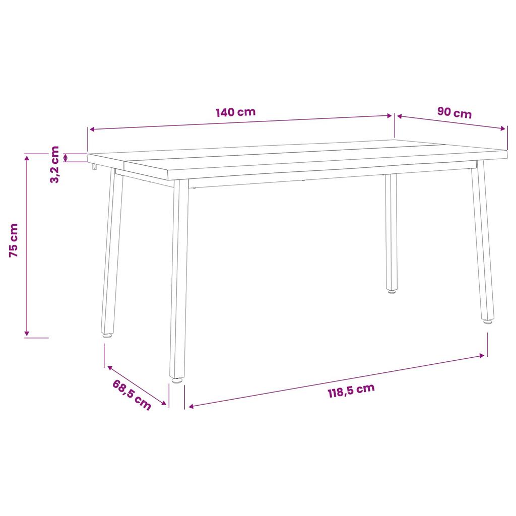 Live Edge Dining Table 140 x 90 x 75 cm Solid Acacia Wood