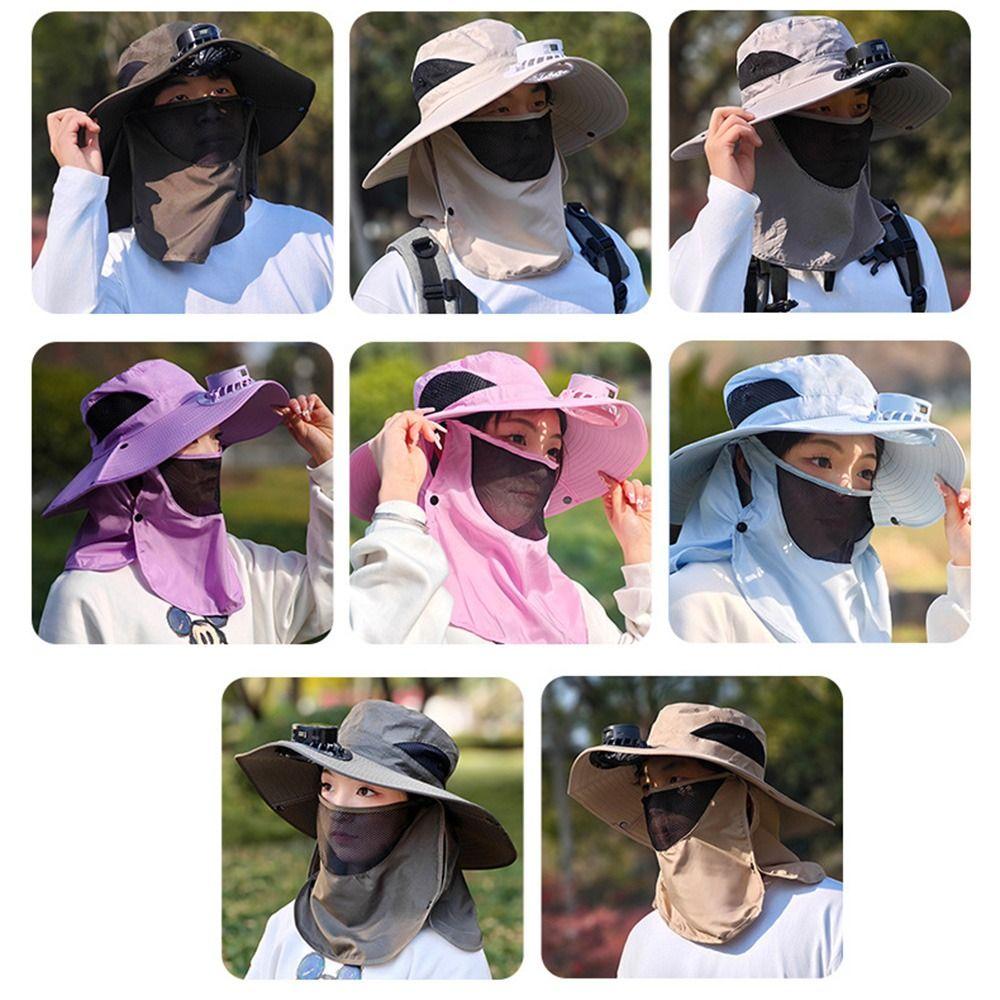 Breathable Mesh Wide Brim Visor Cap Neck Protection Cooling  Fisherman Hat  Sport Activities