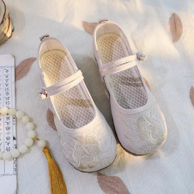 Vintage Chinesische Handgefertigte Bestickte Stoffschuhe - Damen Hanfu Ballerinas Antik Atmungsaktiv Rutschfest Laufschuhe
