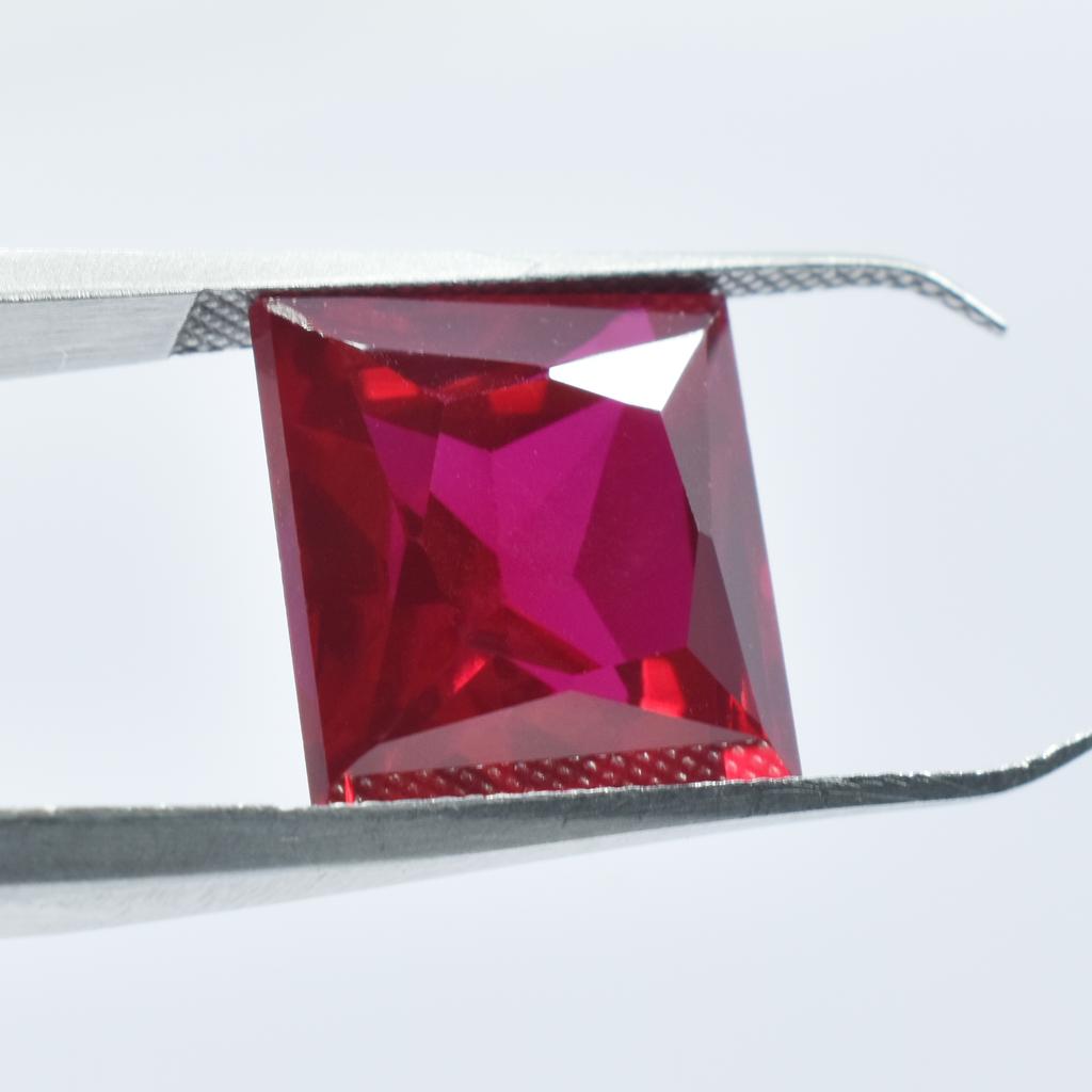 Natural Red Ruby Loose Gemstone World Unique Square Cut 16.45 ct for Jewelry Making and Crafts