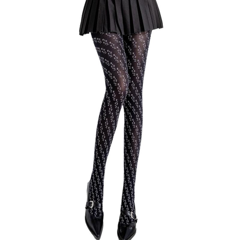 Spring and Autumn New Christmas Tree Reindeer Jacquard Retro Base Pantyhose Cute Sweet Stockings for Women