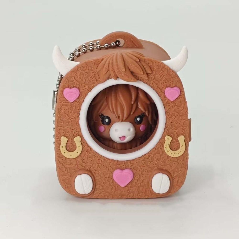 Lightweight Build 3D Printed Keychain Vibrant Shades Trendy Bag Charm Micro Kitten Bag Gifting