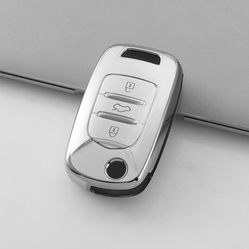 

New Quicksand Silver Key Covers for Volkswagen, BYD, Changan, Geely, and Baojun Models