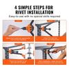 Rivet Nut Tool, 16” Rivnut Tool Kit with 13PCS Metric and SAE Mandrels, 186PCS Rivet Nuts, M3, M4, 10-24, M5, M6, 1/4-20, 8-32, 5/16-18, M8, 3/8-16,