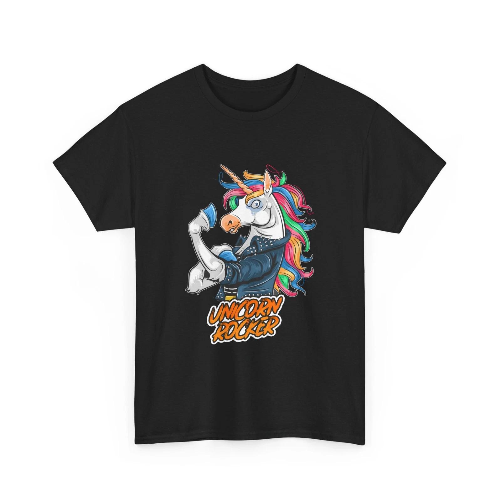 Unicorn Roller T-Shirt Rainbow Punk Unicorn Illustration Graphic Tee XL