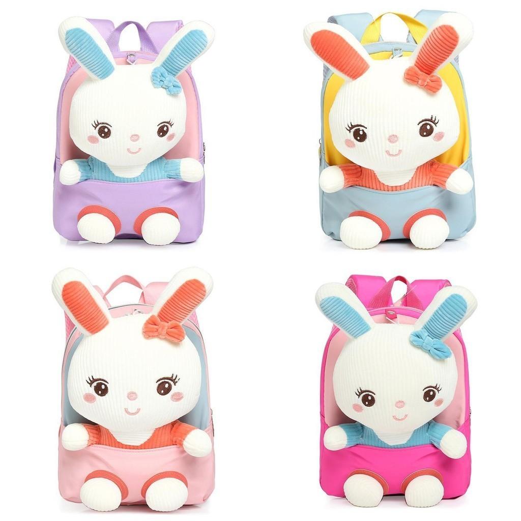 Stylish Cute Canvas Toddler Backpack Adorable Bunny Removable For Snacks