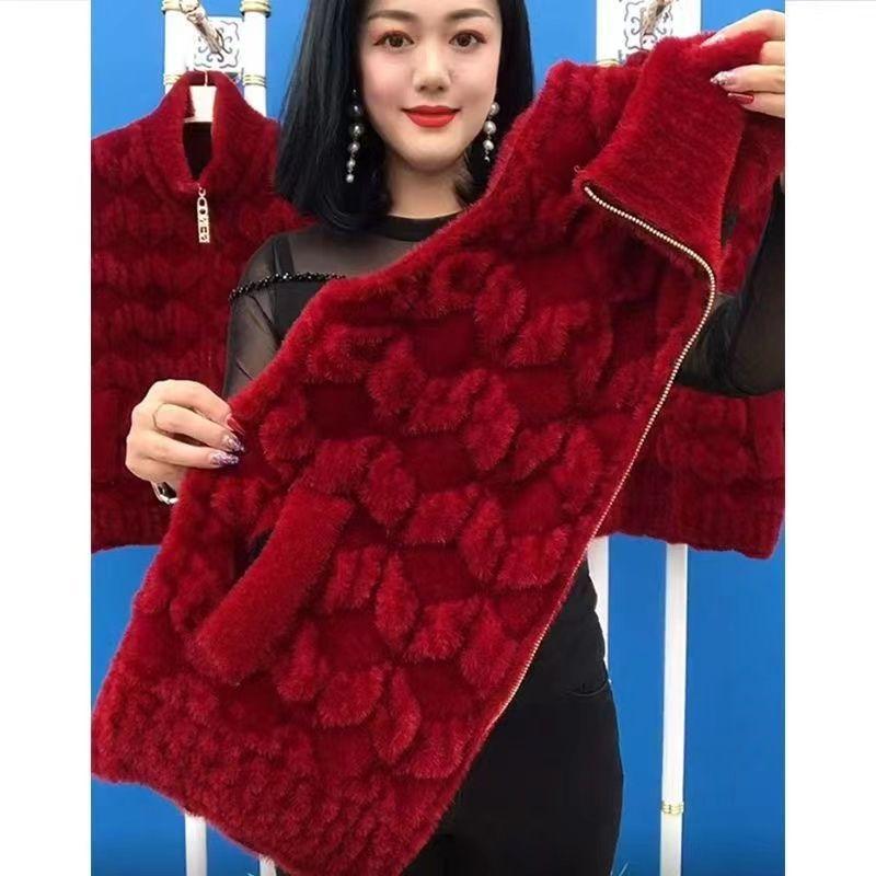 Verdickte Kunstnerzweste für Damen mittleren Alters, Winterkleidung, warme Jacke