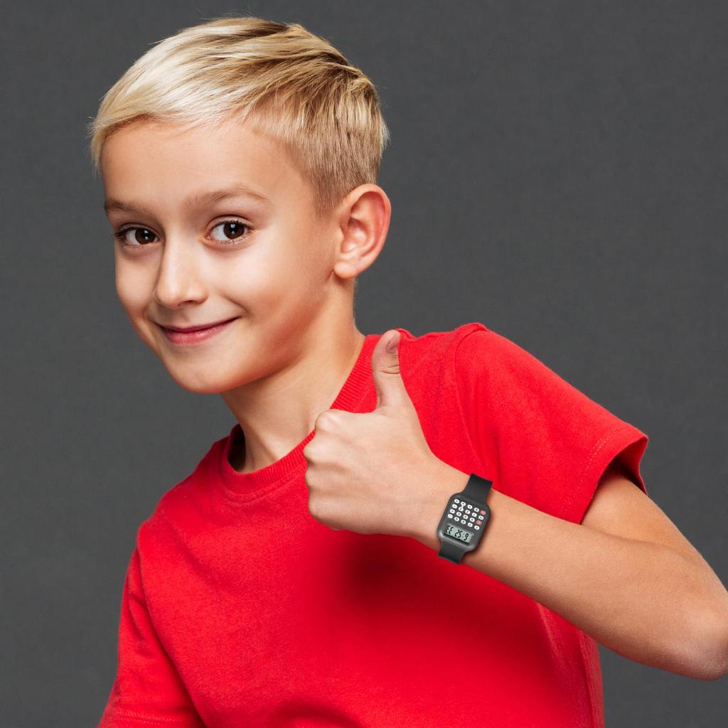 Stilvolle Silikon-Digitalrechneruhr mit Gummi und wasserdichter Sportuhr, perfekt für Geburtstage und Adventskalender, Armband, -