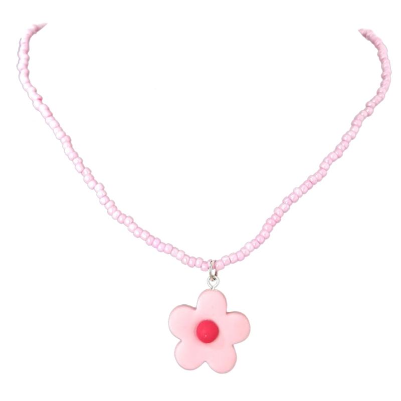 Bohemian Hand-woven  Bead Colored Necklace Summer Beach Color Rice Bead Flower Necklace Collar Suitable for Female