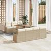 VidaXL 8-Piece Beige Poly Rattan Garden Sofa Set 3358535