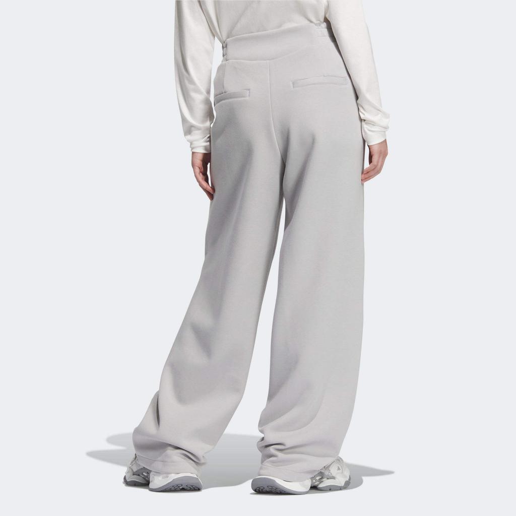 Adidas Comfortable Loose Skin-Friendly Logo Knitted Sports Pants Women Bottoms Light-Gray JM4267