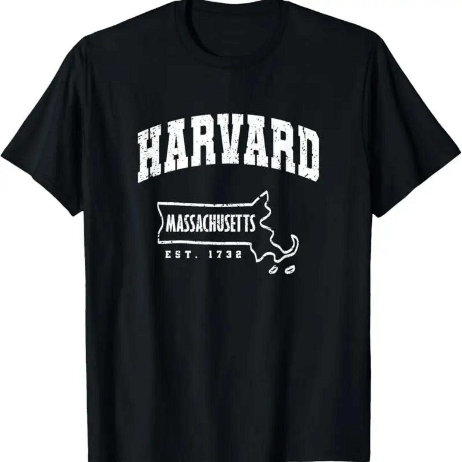 Harvard Massachusetts Est 1732 Ma Vintage Locals Tourists T Shirt S чёрный