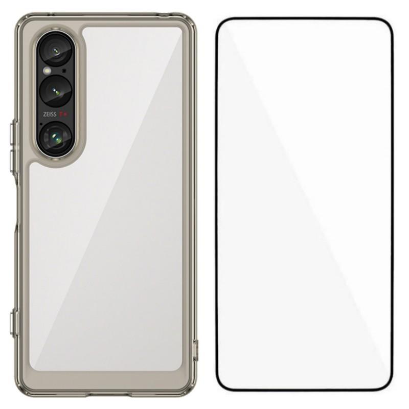 For Sony Xperia 1 VI Phone Case WANLONFENG XC Series TPU Acrylic Cover with Tempered Glass (Big Lens Hole)