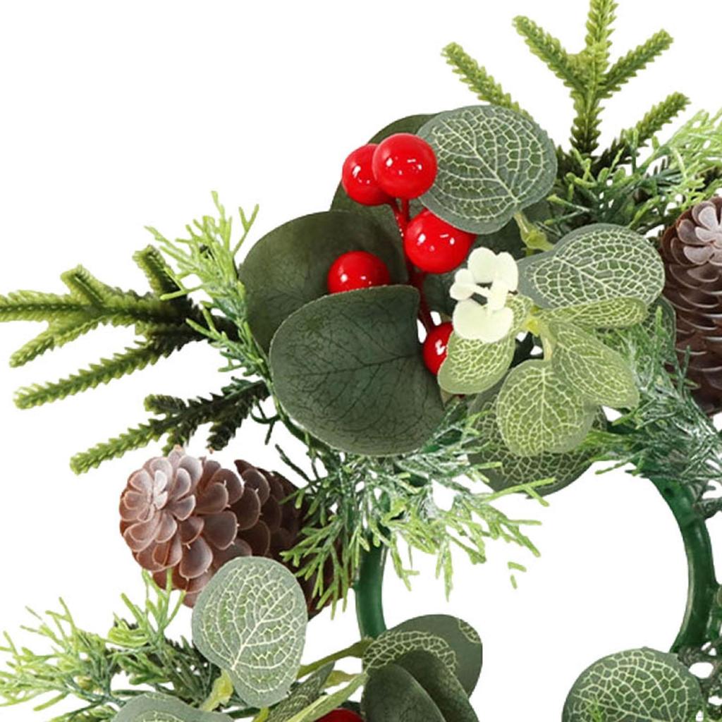 Christmas Candle Ring Decoration Holder for Celebration Kitchen Party Style A