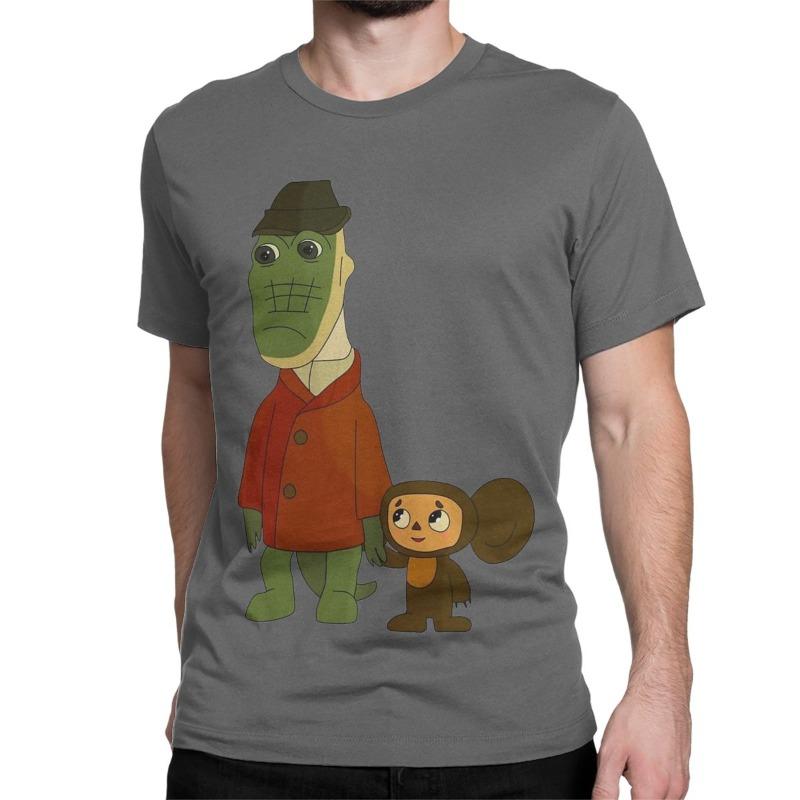 Cheburashka And Gena Cartoon Soviet Russia TShirts Men Women Cheburashka Pure Cotton Tees Short Sleeve T Shirt Summer Clothing