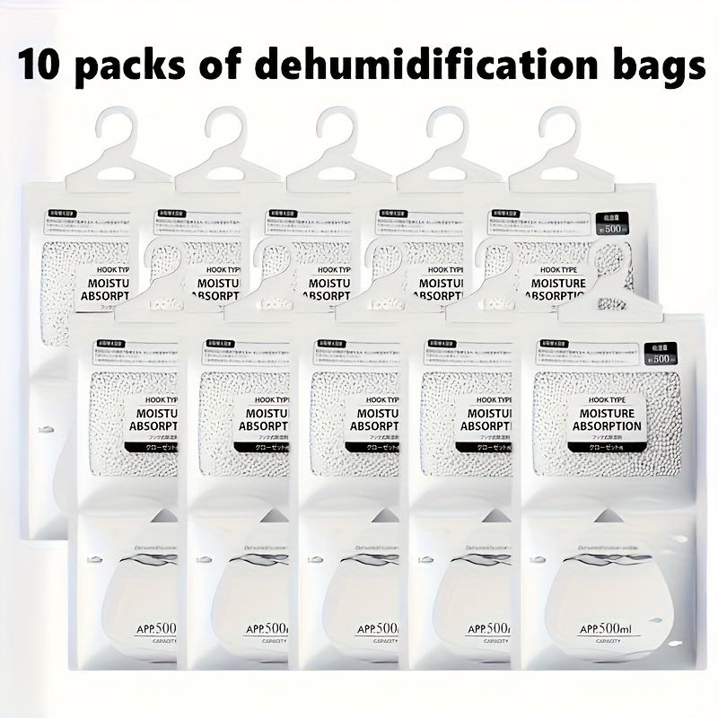 10pcs Moisture Absorber Bags, Hanging Mold and Drying Bags, 16.91oz Drying Agent, Suitable for Wardrobe, Basement, Storage Room