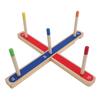 Toss Ring Game Set for Kids Wooden Develops Logic Brain Training 5 Poles Indoor Outdoor Toddler Toss